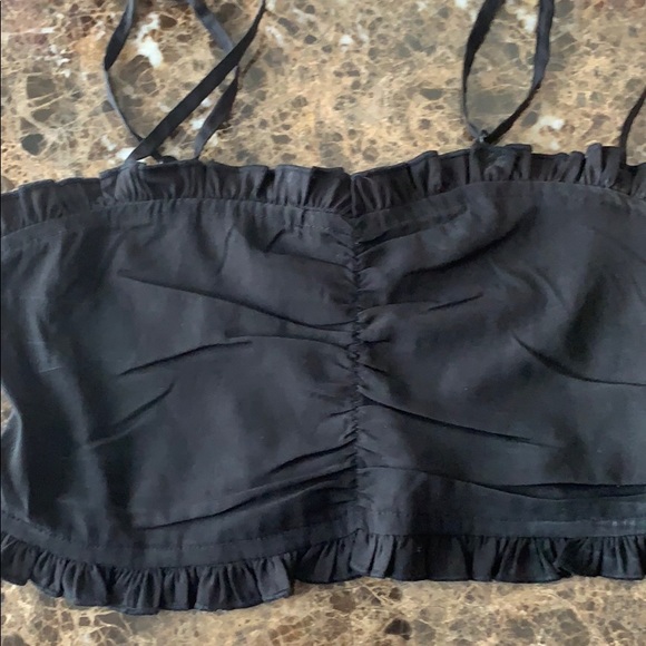 URBAN OUTFITTERS SCRUNCHED RUCHE BLACK TANK TOP - Picture 3 of 3